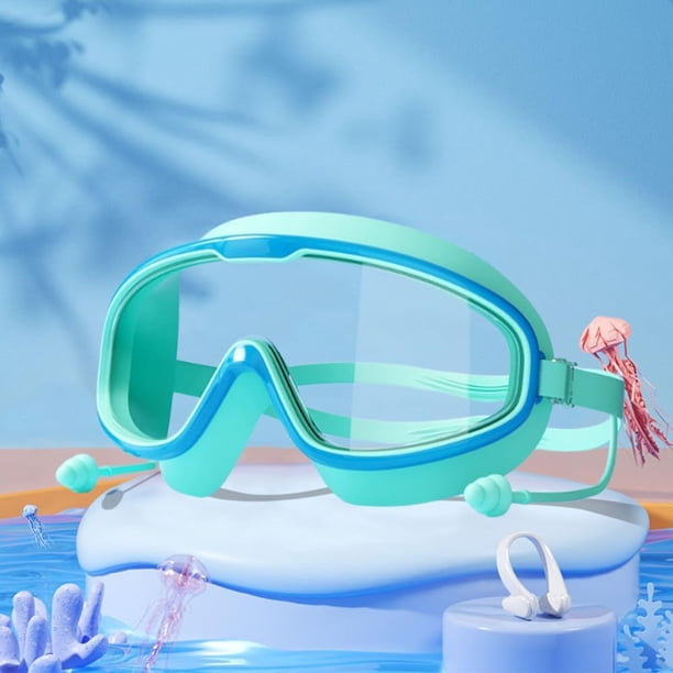 Gafas natación niños HD montura grande antivaho impermeable visión amplia piscina playa