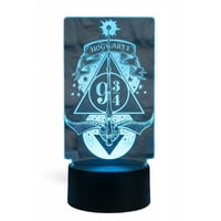 Lampara Ilusion 3D Harry Potter Símbolos De 7 Colores, Base Touch