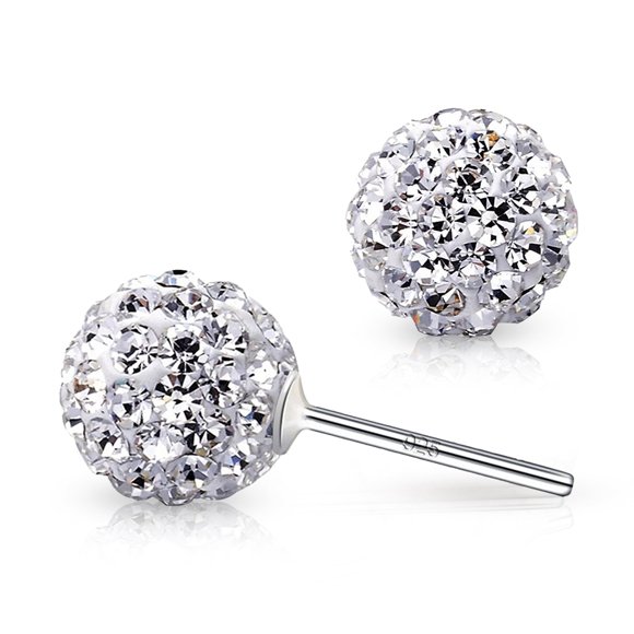Pendientes Crystalline Azuria de plata de ley 925 de 8 mm para mujer
