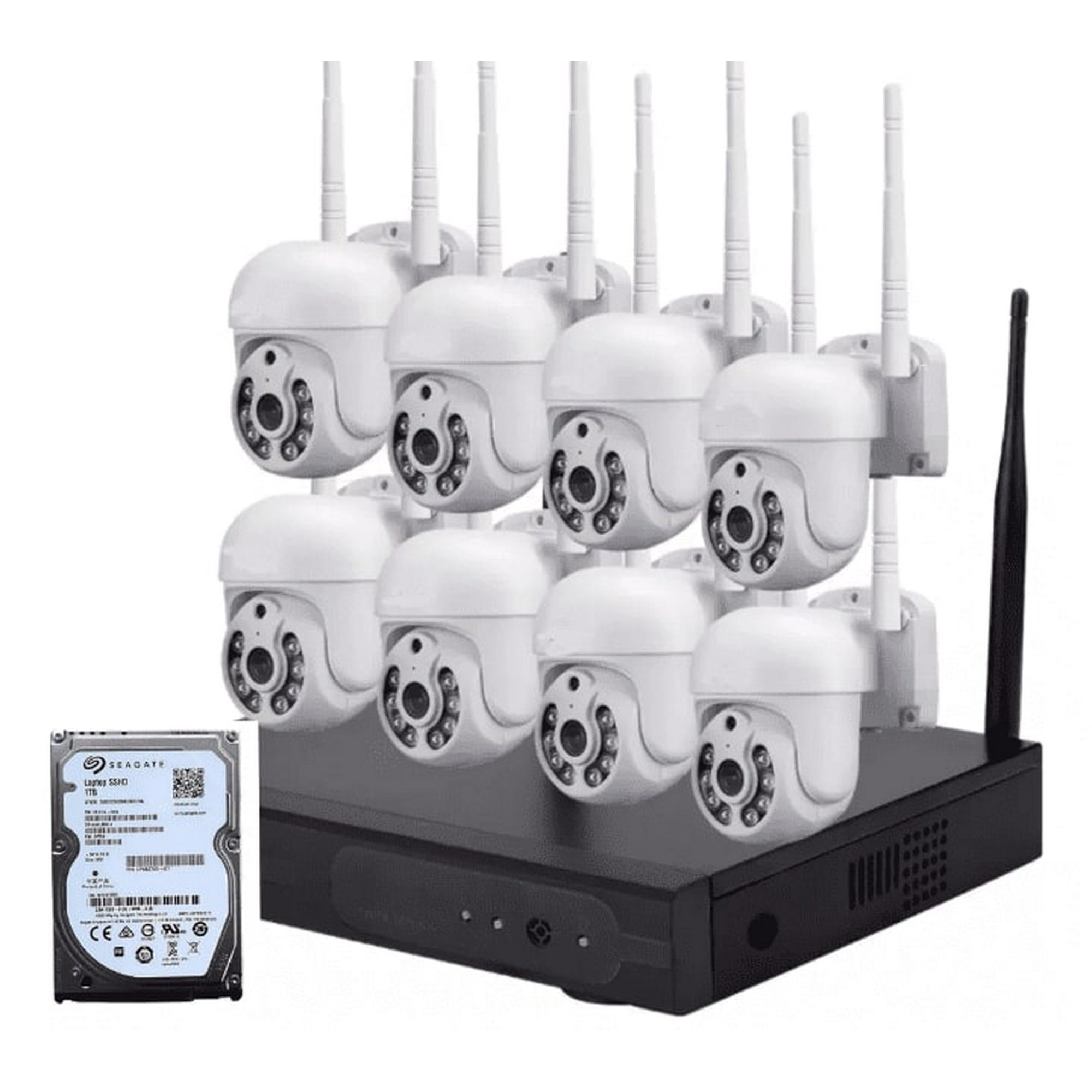 Artihogar - Kit 8 Cámaras Profesional Ip Audio 355º Colorvu Con Disco Duro 1 Terabyte