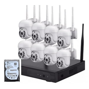 Artihogar - Kit 8 Cámaras Profesional Ip Audio 355º Colorvu Con Disco Duro 1 Terabyte