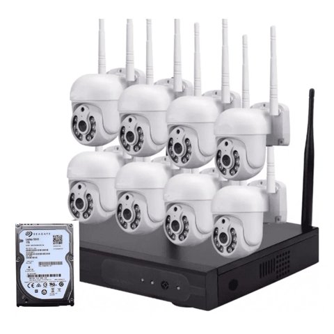 Artihogar - Kit 8 Cámaras Profesional Ip Audio 355º Colorvu Con Disco Duro 1 Terabyte