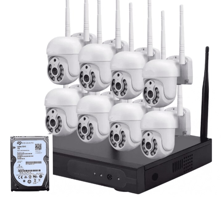 Artihogar - Kit 8 Cámaras Profesional Ip Audio 355º Colorvu Con Disco Duro 1 Terabyte