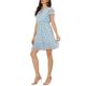 thumbnail image 4 of INSPIRE CHIC Vestido de Chifón Floral con Volantes, Manga con Volantes, Escote en V con Lazo, por Encima de la Rodilla, Línea A, para Mujer, Talla M, Azul Claro, 4 of 6