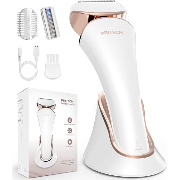 Afeitadora Eléctrica Mujer PRITECH Recargable 3 Cuchillas Wet Dry