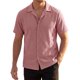 thumbnail image 1 of INSPIRE CHIC Camisa Texturizada de Hombre Manga Corta Abotonada Camisas de Verano para Playa L Rosa, 1 of 5