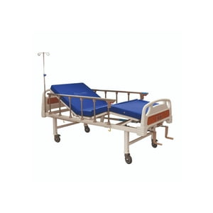 Glomed - Cama Clínica Manual 2 Posiciones + Colchón 8Cm Crema