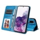 thumbnail image 2 of Funda tipo cartera FOXDOCK para Samsung Galaxy S20 , diseño girasol en relieve, cuero PU, cierre magnético, soporte y tarjetero, 2 of 5