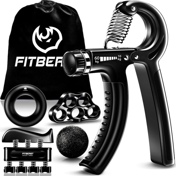Fortalecedor de agarre para manos FitBeast, paquete de 5 unidades, resistencia ajustable