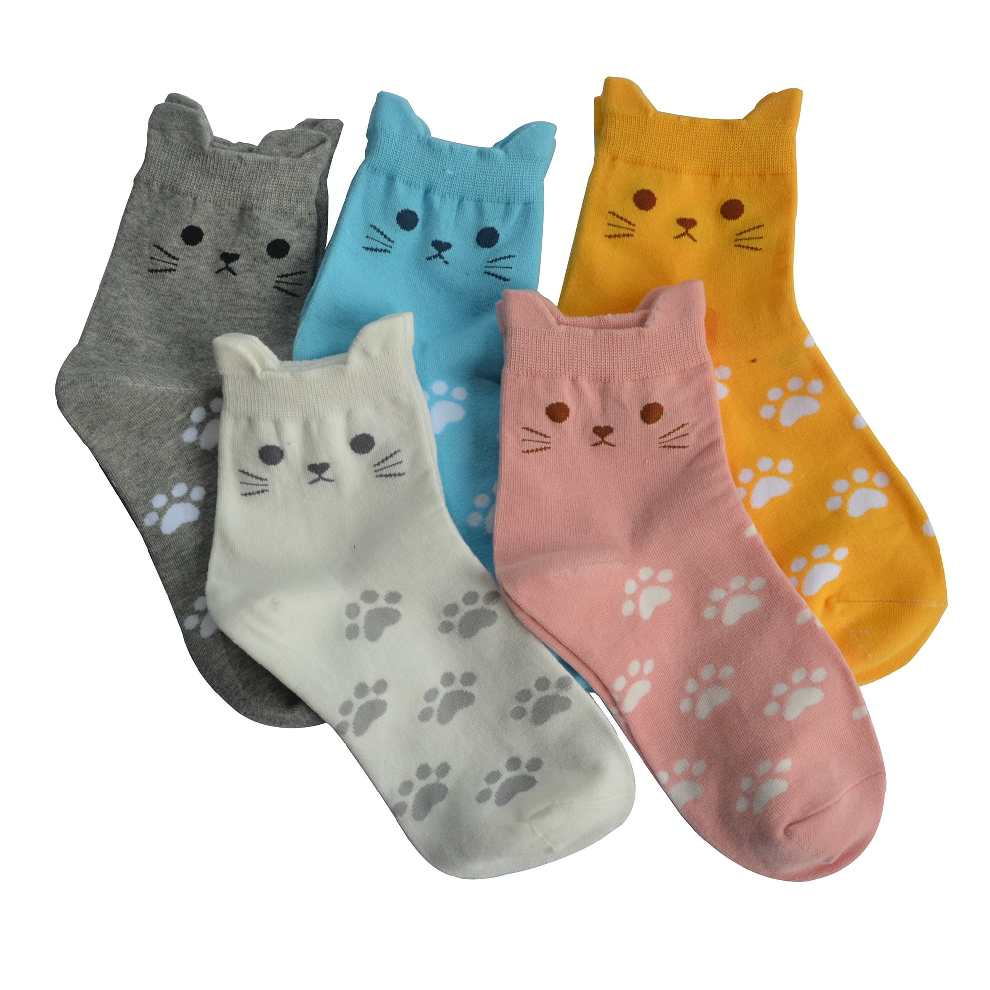 Calcetines Jeasona Cute Cat Para Mujer, De Algodón, Tallas 5-8