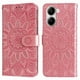 thumbnail image 4 of Funda tipo cartera FOXDOCK para Xiaomi Poco X7 Pro , diseño girasol en relieve, cuero PU, cierre magnético, soporte y tarjetero, 4 of 5