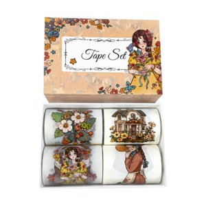Magideal - 4 Rollos De Cinta Adhesiva Decorativa Washi, Cinta Adhesiva Única Y Versátil Para Proyectos De Bricolaje, Pegatinas Para Fiestas, Álbumes De Recortes, Estilo A