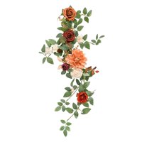 Magideal - Guirnalda De Centro De Mesa De Flores Artificiales, Flor Decorativa Colgante Para Arco De Boda, Flor De Seda Para Decoración Del Hogar De Recepción Naranja