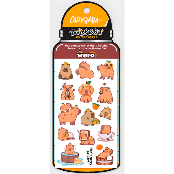 WERO STICKERS PARA BOTELLA CAPYBARA