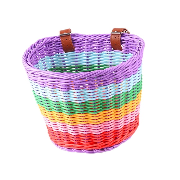 Cesta De Bicicleta Para Ni?os, Cesta De Bicicleta De Color Arcoíris Para Ni?os Y Ni?as Que Montan S Sin Forro De Tela