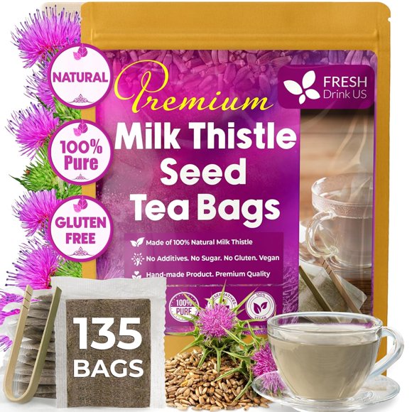 Té de cardo mariano en bolsitas FRESHDRINKUS, 135 unidades, vegano