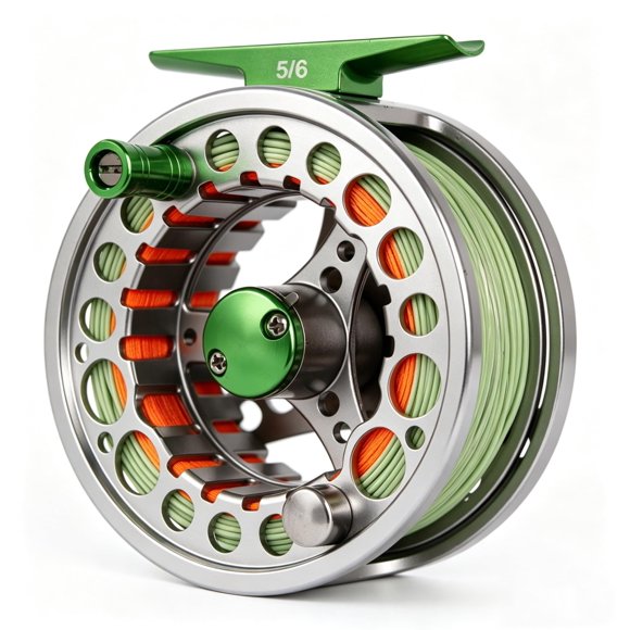 Carrete de Pesca con Mosca KITHWILD 5/6wt de Aleación de Aluminio Verde