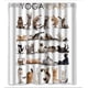 thumbnail image 1 of Cortina de ducha con diseño de gatos de yoga, juego de cortinas de baño con ganchos, tamaño 60 x 72 pulgadas, 1 of 3