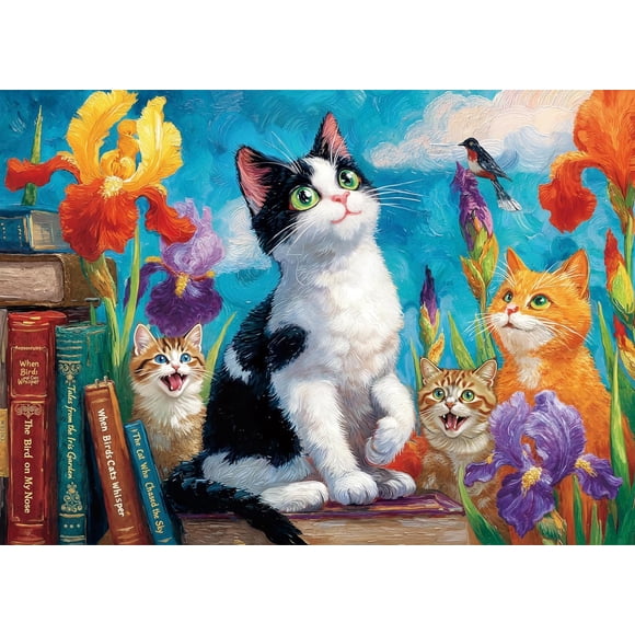 Kit de Pintura por Números DYAIANGMU 50x40 cm Gato para Adultos