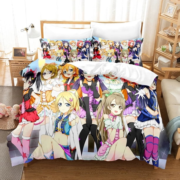 Love Live College Idol Festival Bedding Sets Duvet Cover Set With Pillowcase Full Bedclothes Bed Linen Bed Sheets