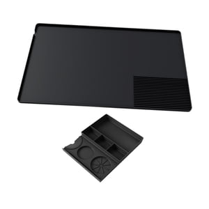 Magideal - Alfombrilla Para Barra De Café, Caja De Herramientas De Manipulación Extraíble, Multifuncional, 60 X 40 Cm, Para La Encimera De La Cocina Debajo De La Negro