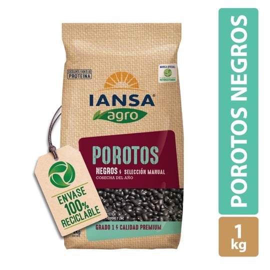 Poroto Negro Bolsa 1 Kg Iansa Agro