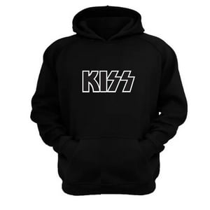 Genérico - Poleron Canguro Kiss Negro Talla Xs Unisex