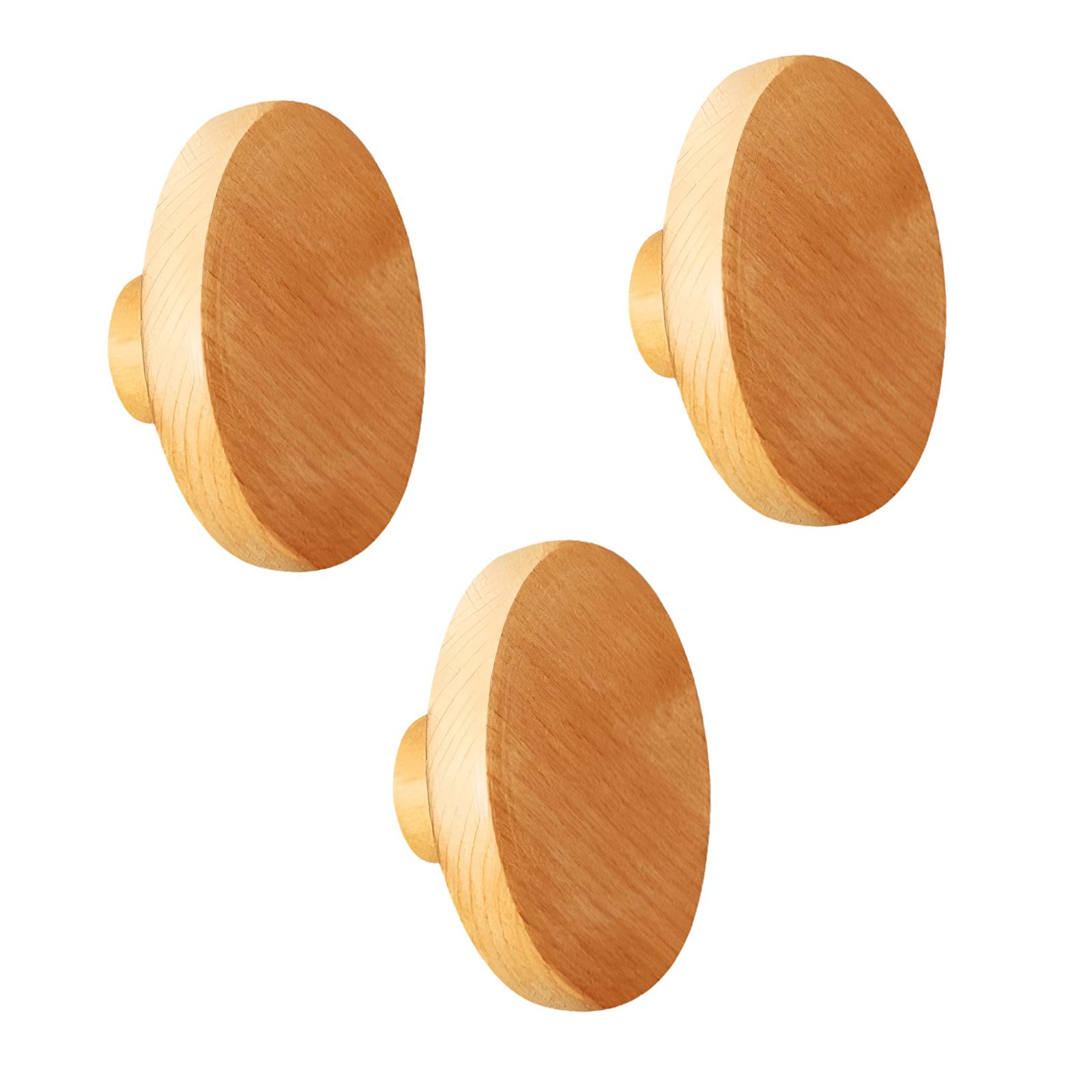 Bothyi - Ganchos De Madera Para Abrigos, Bolsas, Llaves, Decoración Del Hogar, Toalla Creativa, Estante De Ropa Rústico, 7,5 Cm De Diámetro, 3 Uds.