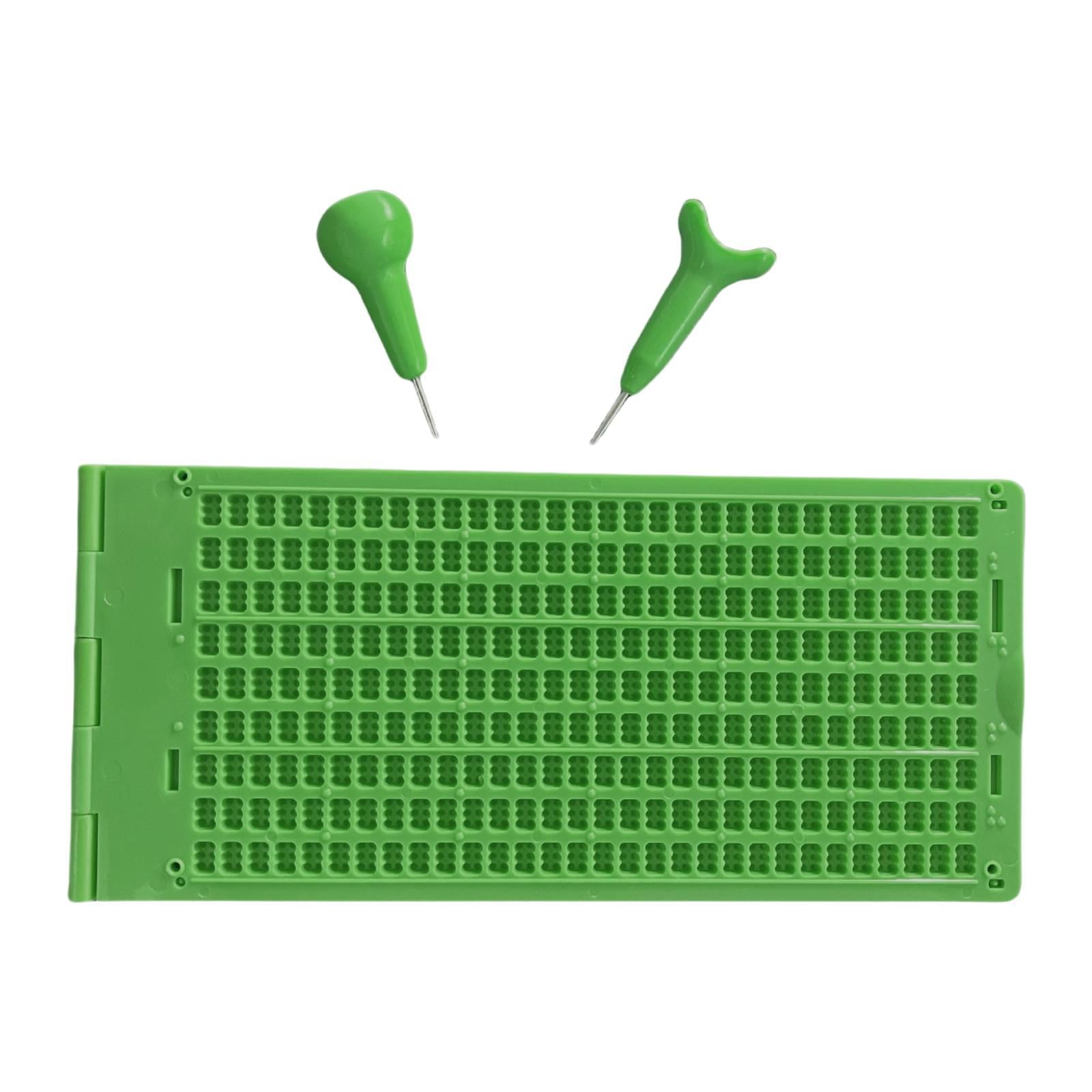 Magideal - Pizarra De Escritura Braille, Suministros De Aprendizaje, Práctico Tablero De 9 Líneas Celdas, Kit De Pizarra Braille Y Lápiz Óptico Para Hombres