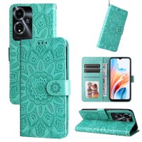 Funda Tipo Cartera Foxdock Para Oppo A59 5G , Diseño Girasol En Relieve, Cuero Pu, Cierre Magnético, Soporte Y Tarjetero