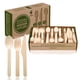 thumbnail image 1 of Juego de cubiertos de madera desechables Weemium, 300 unidades (100 tenedores, 100 cuchillos, 100 cucharas), 1 of 9