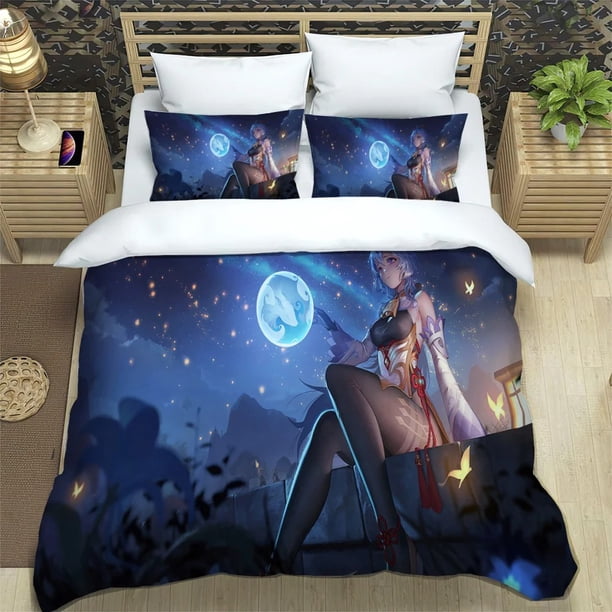 Genshin Impact Element Duvet Cover SetBedding Set Bedroom Dormitory Soft Duvet Cover For Boys Bed Sheets