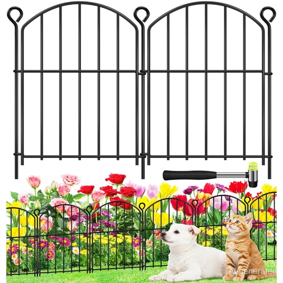 Cerca de jardín HEYRSUN 43 cm x 7,6 m de metal anti‑óxido