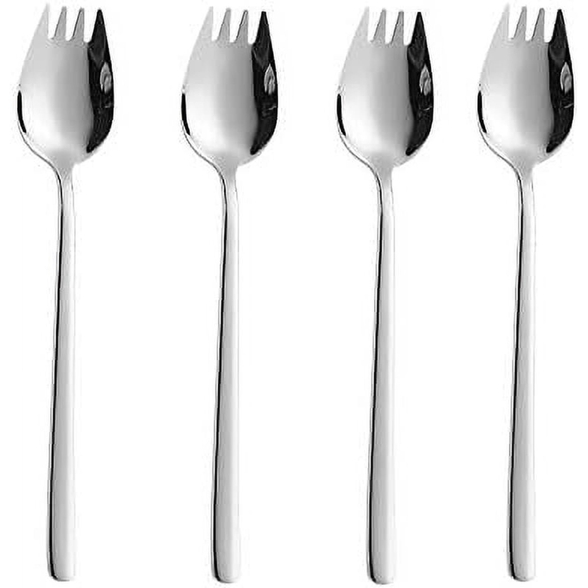 Xmhytop 4pes Cucharde Cucharde De Acero Inoxidable Para El Uso Doméstico Diario, 20cm Cucharde De Helado Y Forkst Ensal,plata