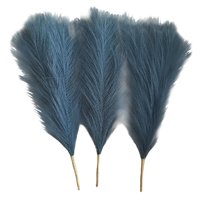 Magideal - 3 Ramo De Hierba Seca Artificial Arreglo De Flores Para Jarrón Fragmitas Para Decoración De Mesa Accesorios De Fotografía Granja Vacacion , Azul Verde