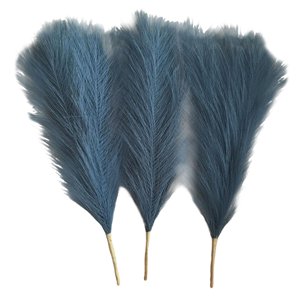 Magideal - 3 Ramo De Hierba Seca Artificial Arreglo De Flores Para Jarrón Fragmitas Para Decoración De Mesa Accesorios De Fotografía Granja Vacacion , Azul Verde