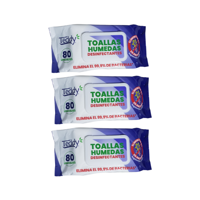 Pack 3 Toallitas Desinfectantes Teddy 240 Unidades