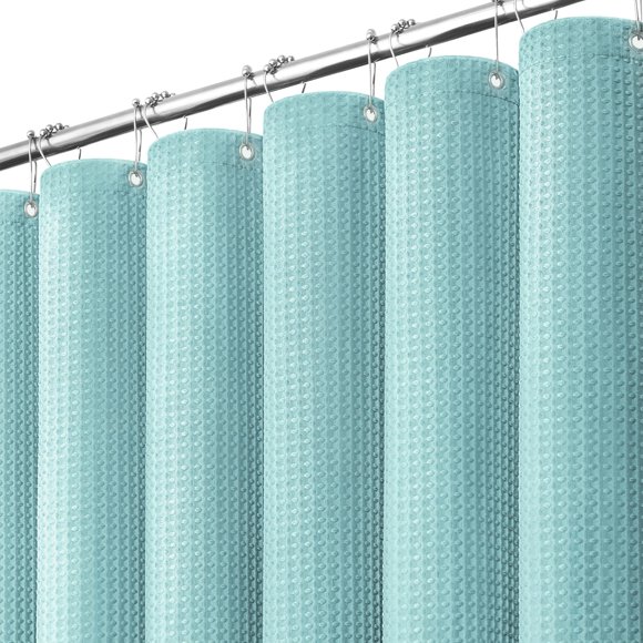 Cortina de Ducha Dynamene 183 cm × 213 cm Turquesa (Waffle)