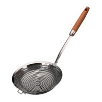 Magideal - Cuchara Coladora Con Cuchara Ranurada, Mango Cómodo, Mango Largo, Colador De Pasta, Cuchara De Acero Inoxidable Para Patatas Fritas, Patatas Fritas, H Grande