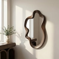 Santú Home & Deco - Espejo Modern Wave Madera Tono Caoba 90X60Cm