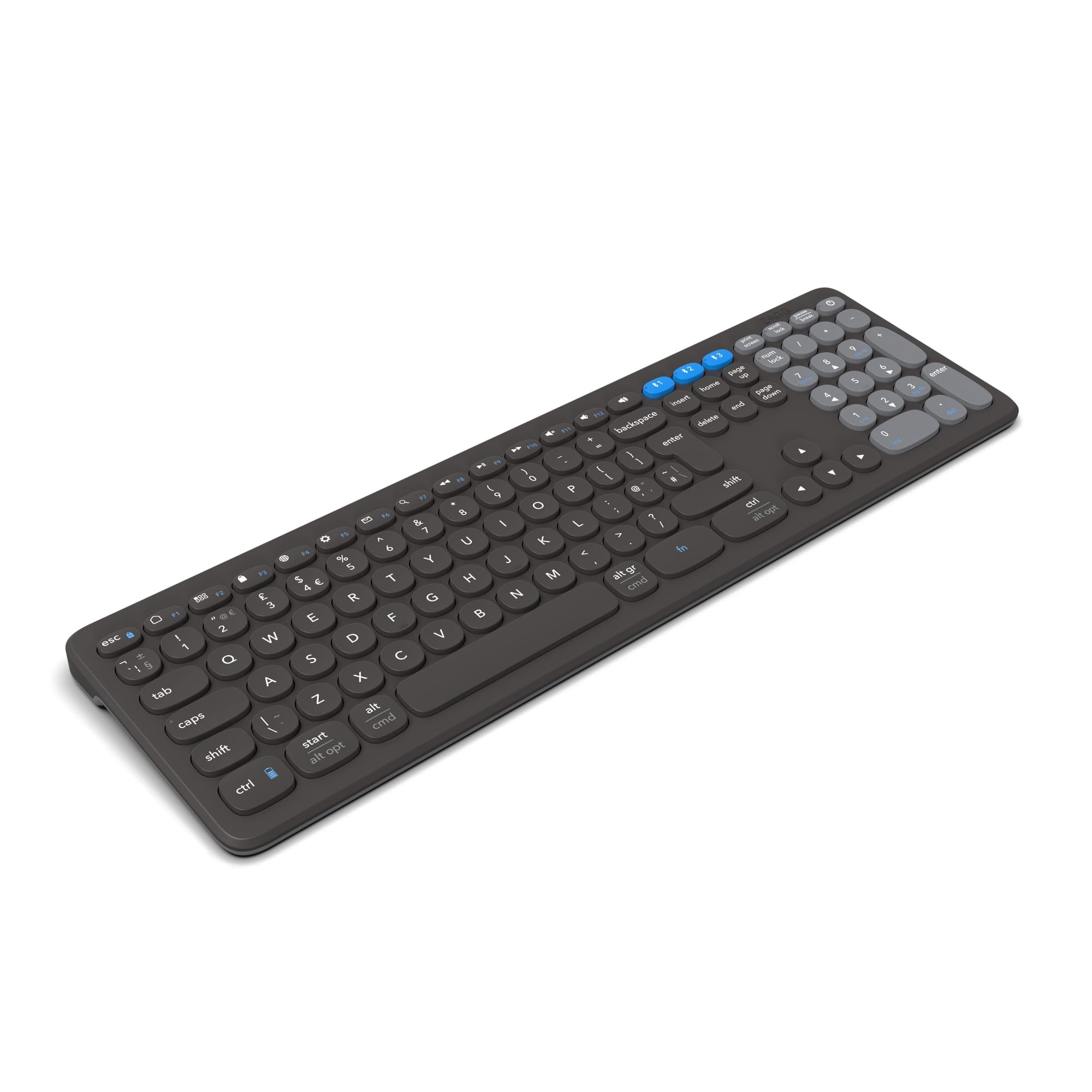 Teclado Zagg Pro 17 De Carga Inalámbrica De Tamaño Completo Para Múltiples Dispositivos
