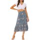thumbnail image 2 of Faldas de Chifón para Mujer INSPIRE CHIC Cintura Elástica Volantes en Capas Faldas Midi Florales Azul Polvoriento-Floral XL, 2 of 6