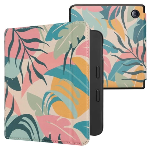 Funda Para Ereader Kwmobile Compatible Con Kobo Libra 2, Tropical Jungle, Rosa, Amarillo Y Verde