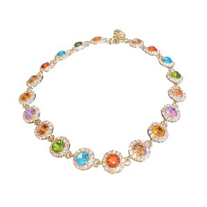 Ioensy - Gargantilla De Cristal Colorido, Collar Con Purpurina, Joyería Para Novia, Mujer, Niña