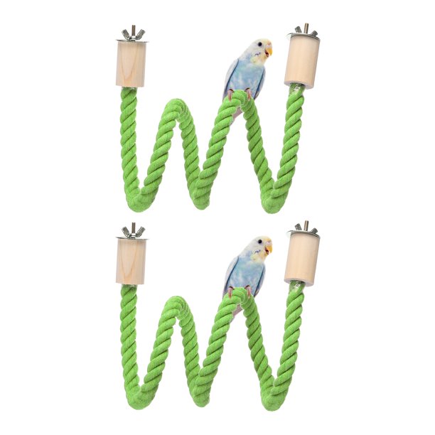 Uxcell2 Piezas Columpio de Percha de Cuerda para Pájaros Soporte de Cuerda para Pájaros 32 Pulgadas Verde Claro