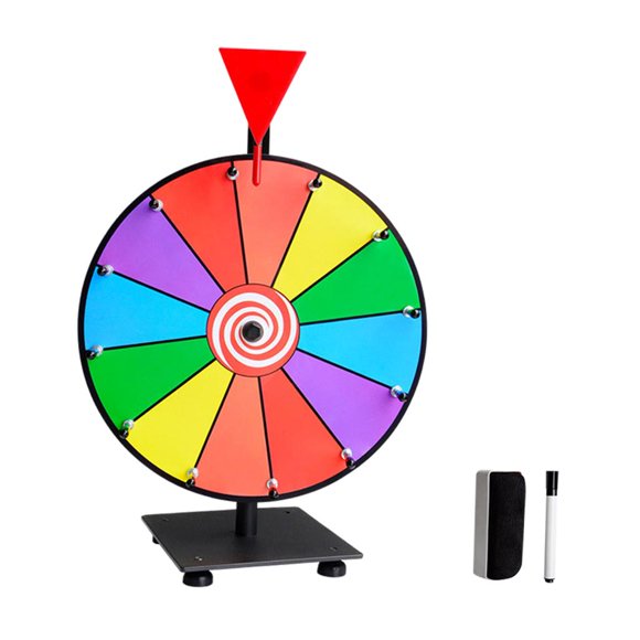 Juego De Fortuna Con Rueda De Premios De 12" Para Ferias Comerciales, 12 Ranuras De Colores