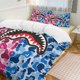 thumbnail image 1 of Dark Pink Blue Bape Shake Camo Comforter Set Soft 3 Pcs Twin Bedding Sets Thicken for All Season, 1 of 5