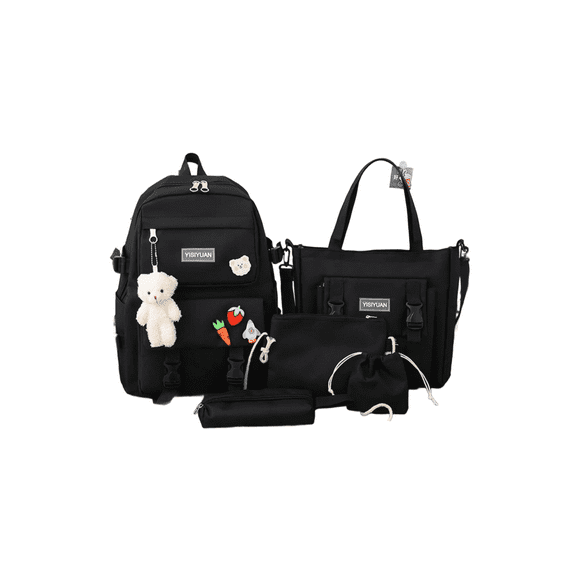Conjunto de Mochilas de 5 Piezas Negra