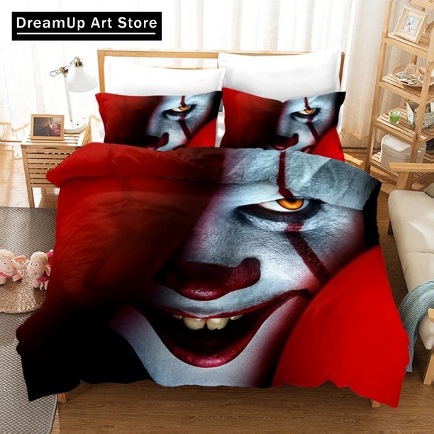 Horror Movie IT Bedding Set Clown Bedding Set Duvet Cover Bed Set Quilt Cover Boys Adult