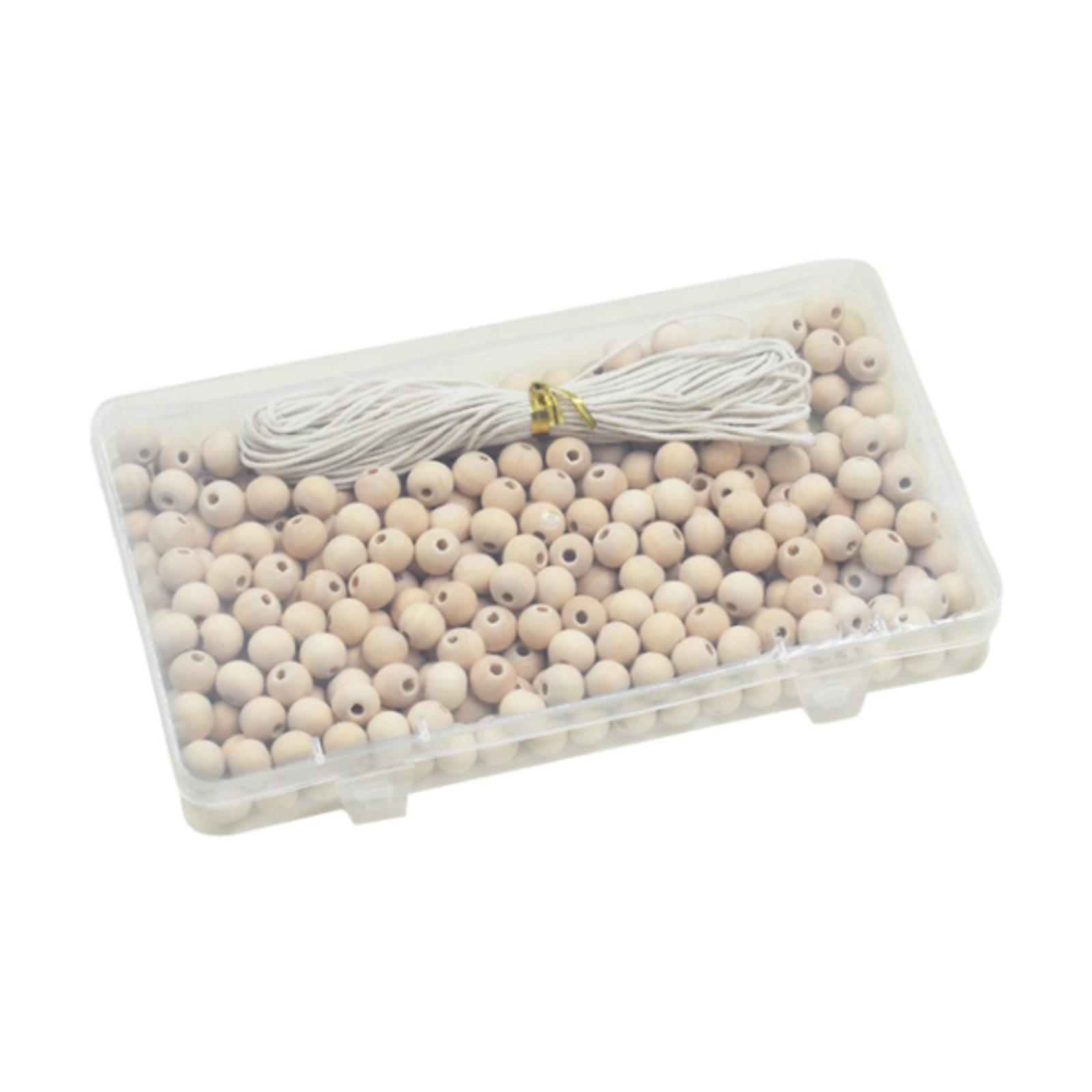 Bothyi - 300 Cuentas De Madera De 1 Cm De Diámetro Para Manualidades, Fabricación De Joyas, Diademas De Fiesta